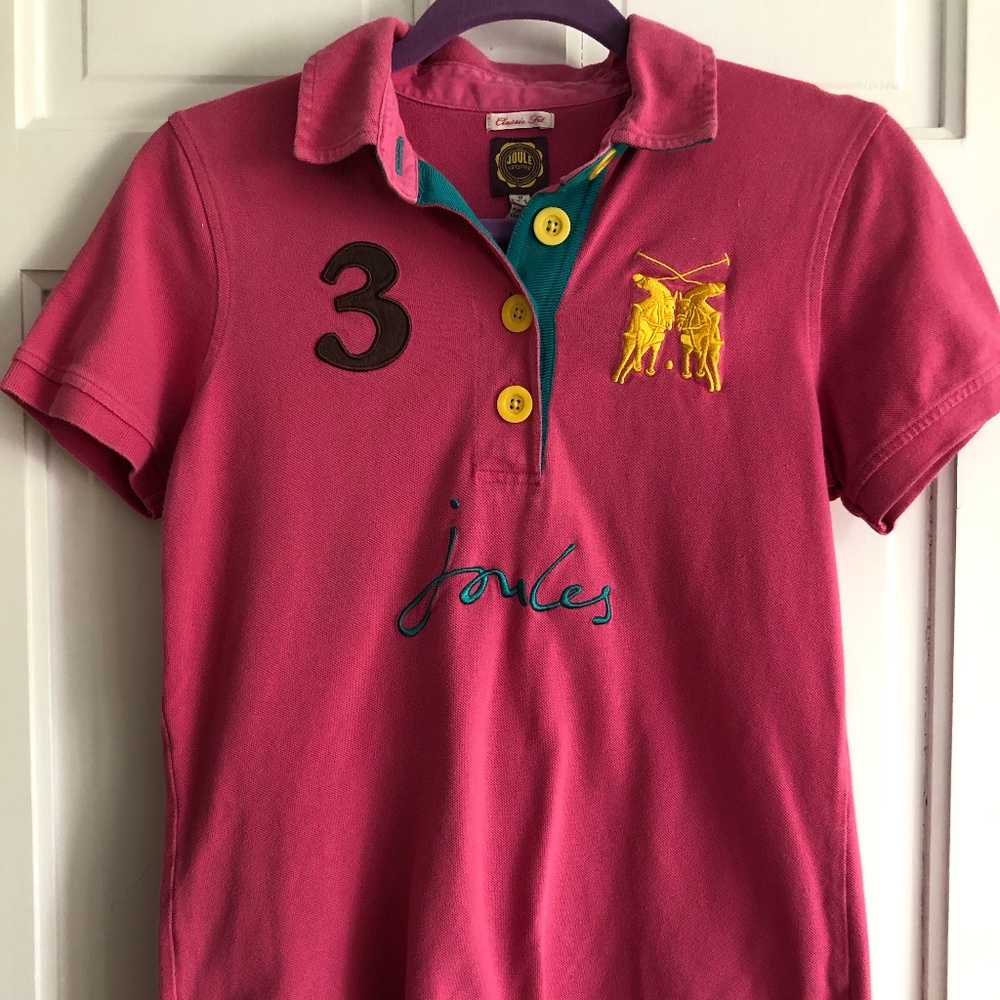 Joules Women Pink number 3 Polo shirt size 6